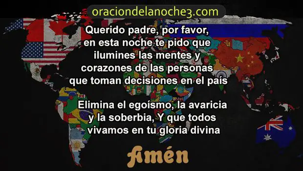 Oración nocturna para bendecir a mi país